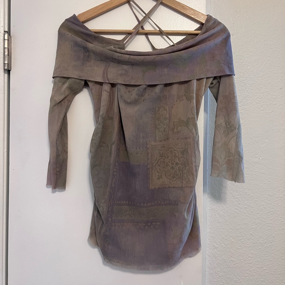 off the shoulder mesh top